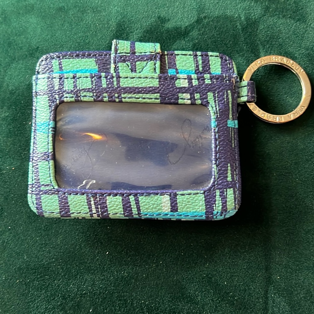 Vera Bradley Blue and Green Card and ID Holder
